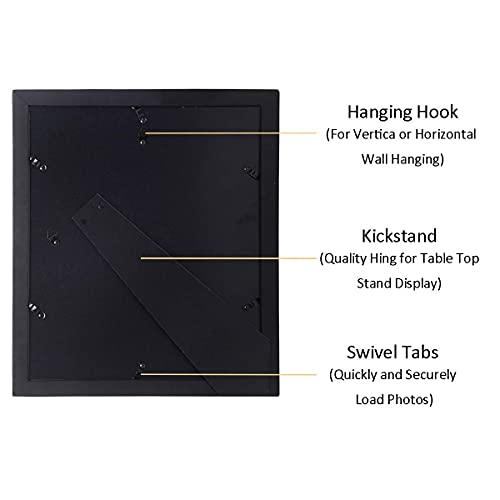 UMICAL 4x6 5-Opening Picture Frame with Shatter-Resistant Glass & Black Wood 4x6 Collage Photo Frames for 4x6 5 Pictures Display Made for Tabletop Stand and Wall Mounting - Image 5