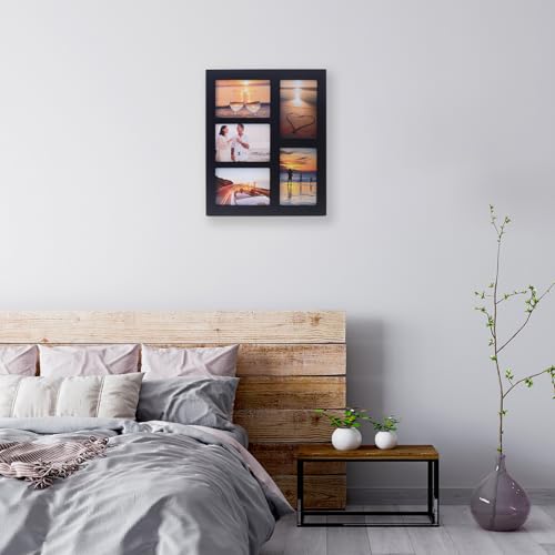 UMICAL 4x6 5-Opening Picture Frame with Shatter-Resistant Glass & Black Wood 4x6 Collage Photo Frames for 4x6 5 Pictures Display Made for Tabletop Stand and Wall Mounting - Image 2