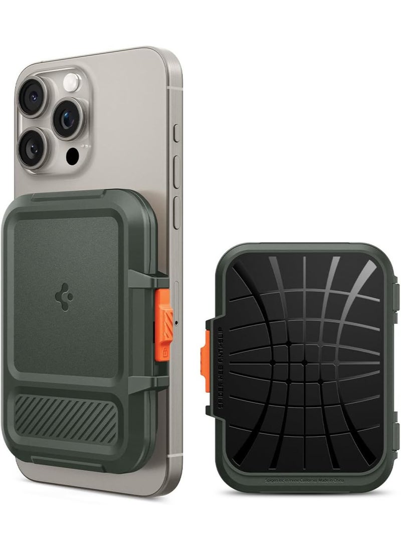 Spigen - Lockfit MagFit Magnetic MagSafe Wallet Card Holder [up to 6 Cards] for iPhone 16 Pro Max / 16 Pro / 16 Plus / 16 / iPhone 15/14/13/12 series - M Green - Image 1
