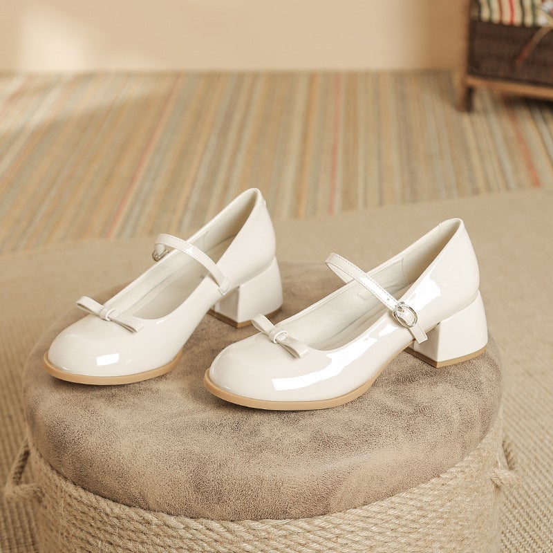French Style Mary Jane Loafers for Women, Square Toe, Chunky Heel, 2026 Spring - Image 1