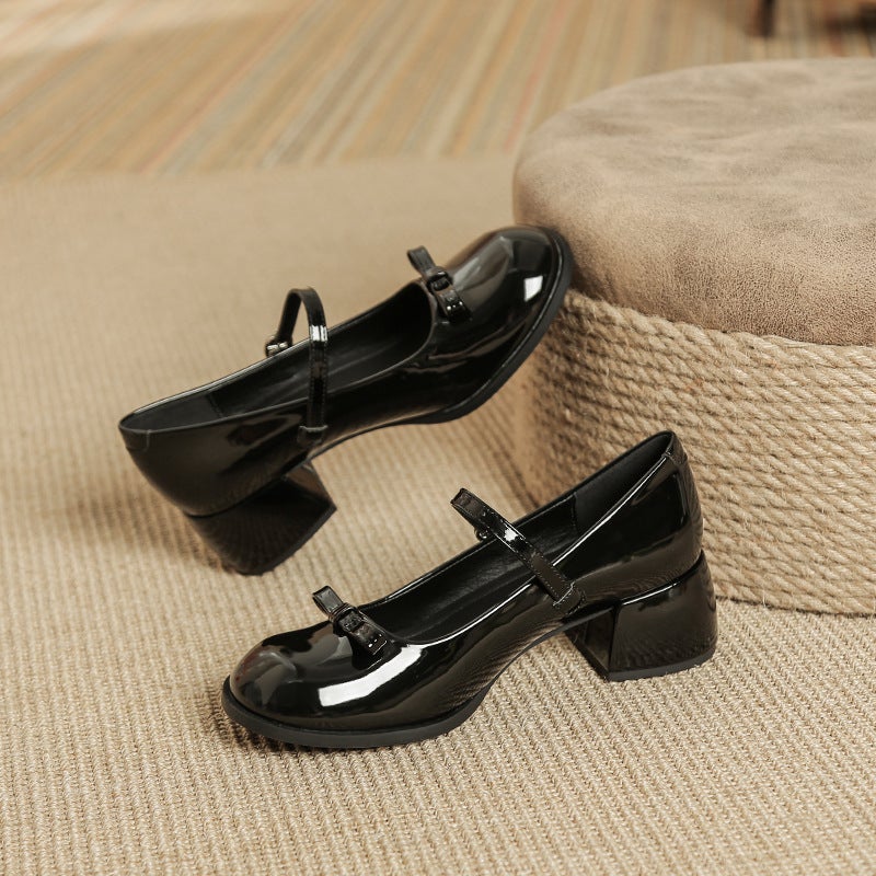 French Style Mary Jane Loafers for Women, Square Toe, Chunky Heel, 2026 Spring - Image 4