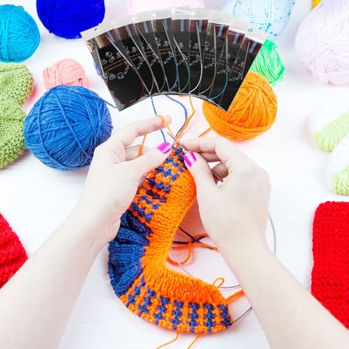Dasonwin 9Pcs Stainless Steel Circular Knitting Needles Set (40"/100cm) US 1-10. Magic Loop Kit for Socks, Afghans & Lace. Smooth Metal Needles for Speed Knitting - Image 5