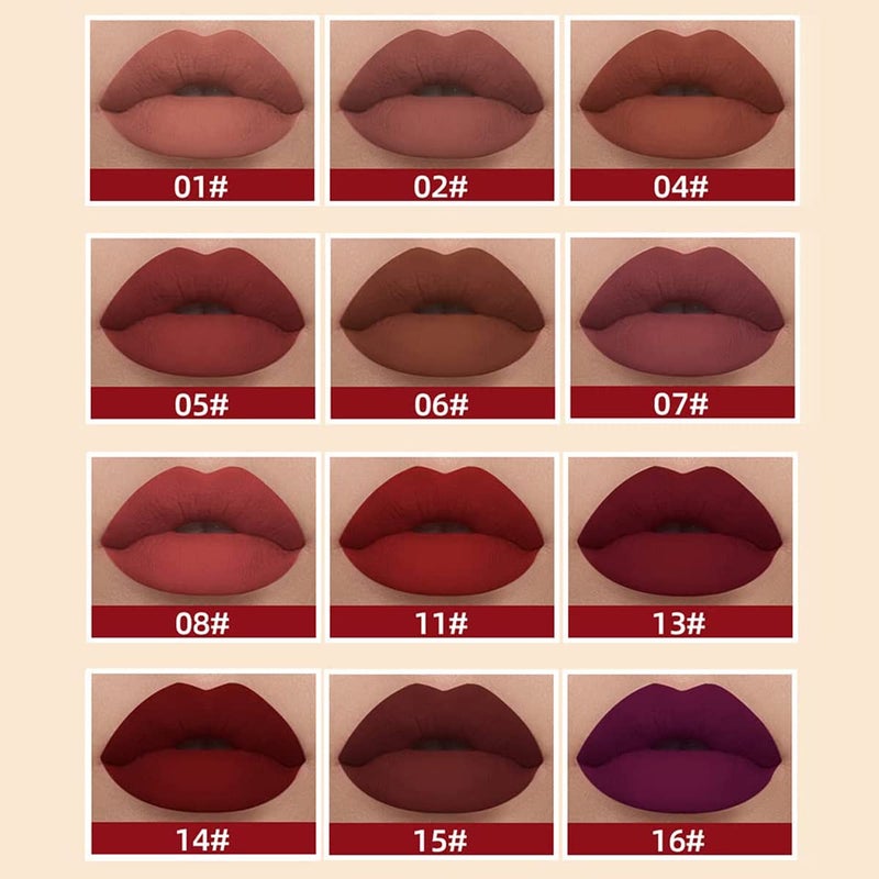 Pakivs 12Pcs Matte Liquid Lipstick Set, Dark Bright Red 24-hour Lip Gloss Kit Long-Lasting Waterproof Lip Stain Non-Stick Cup Not Lipgloss Set for Women - Image 5