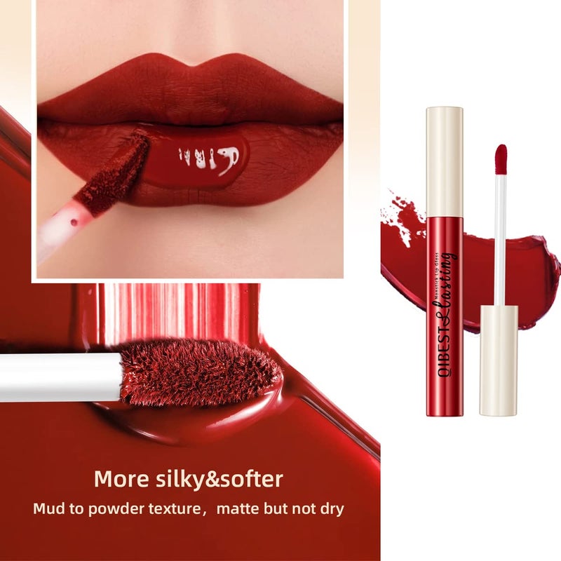 Pakivs 12Pcs Matte Liquid Lipstick Set, Dark Bright Red 24-hour Lip Gloss Kit Long-Lasting Waterproof Lip Stain Non-Stick Cup Not Lipgloss Set for Women - Image 4