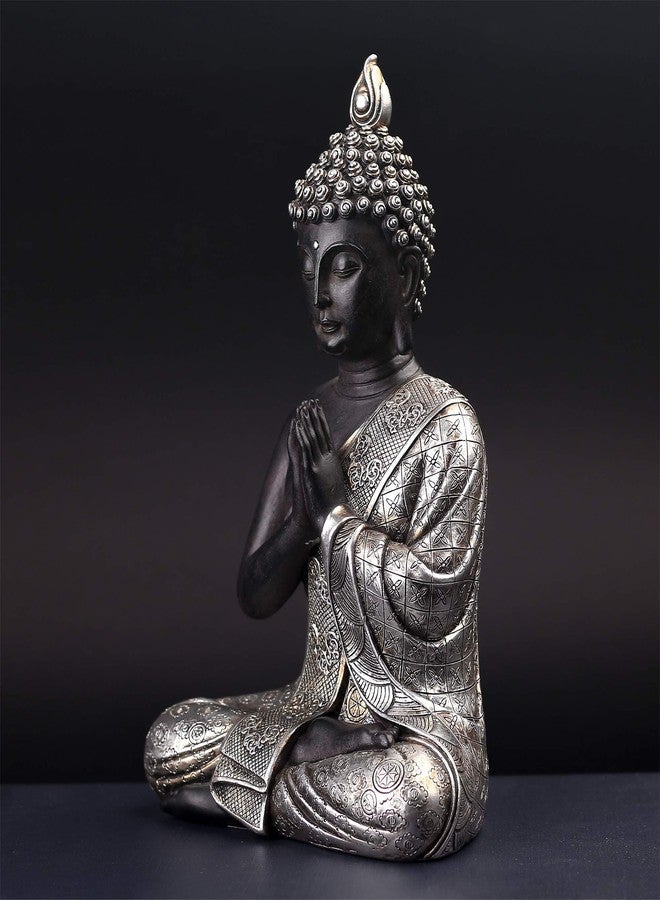 JORAE Seated Buddha Statue Buddhism Thai Meditating Home and Garden Decorative Sculpture Praying Collectibles Figurines, 9.5 in, Polyresin - Image 5