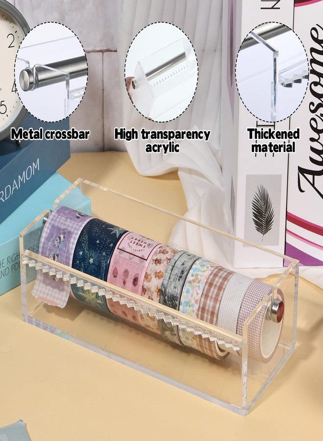 Rainmae Acrylic Washi Tape Dispenser Washi Tape Organizer Sticker Roll Cutter Masking Tape Storage Dispenser,Tape Cutter,Tape Roll Holder for Office Home School (Not Include Tape) - Image 3