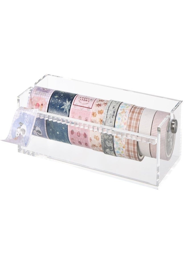 Rainmae Acrylic Washi Tape Dispenser Washi Tape Organizer Sticker Roll Cutter Masking Tape Storage Dispenser,Tape Cutter,Tape Roll Holder for Office Home School (Not Include Tape) - Image 1