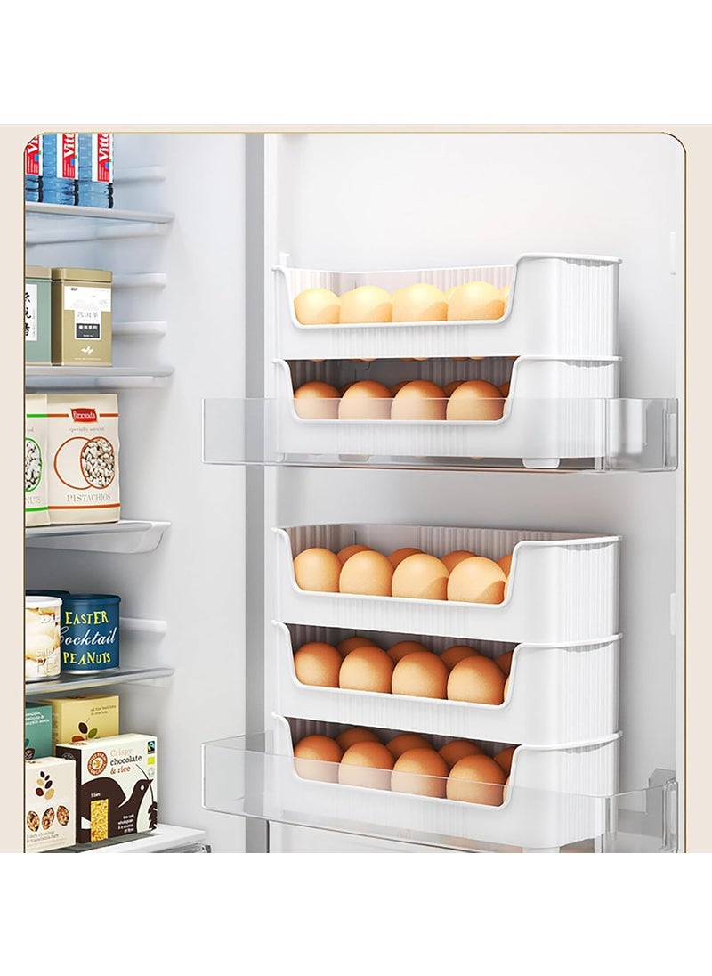 GAURINANDAN GAURINANDAN 3Layer Fridge Side Door Egg Storage Container with 30 Grids Detachable Plastic Egg Organizer for Kitchen CounterTop egg Holder  - Image 2