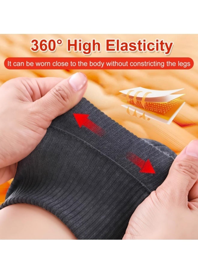 BESTPEAK Warm and thickened cashmere and wool leg warmers  unisex  knee support pads  comfortable  breathable  and highly elastic   Suitable for men and women's sports and everyday wear    two pairs available in black and gray - Image 4