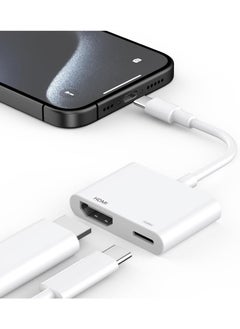 Captaintech 【MFi Certified】 USB C to HDMI Adapter for iPhone 15 to TV Type C Digital AV Adapter 4K Sync Screen Connector Cable Compatible for iPhone 15/15 Pro/15 Pro Max/15 Plus to HDTV Projector Monitor  - Image 1