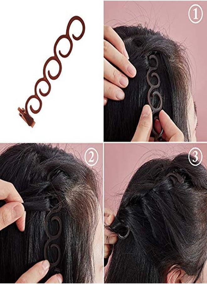 WILLBOND 14 Pieces Hair Braiding Tool Hair Styling Accessories Kit Ponytail Twist Styling Diy Tool French Hair Fishbone Braid Tool With Mini Rubber Bands For Girls Women Diy Hairstyle Favors  - Image 3