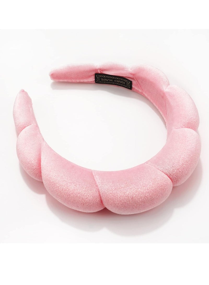 Ayesha Spa Headband For Women Sponge Headband For Washing Face Clouds Soft Hairband Skincare Makeup Headbands For Women Girls Shower Makeup Skincare (Pink) - Image 2