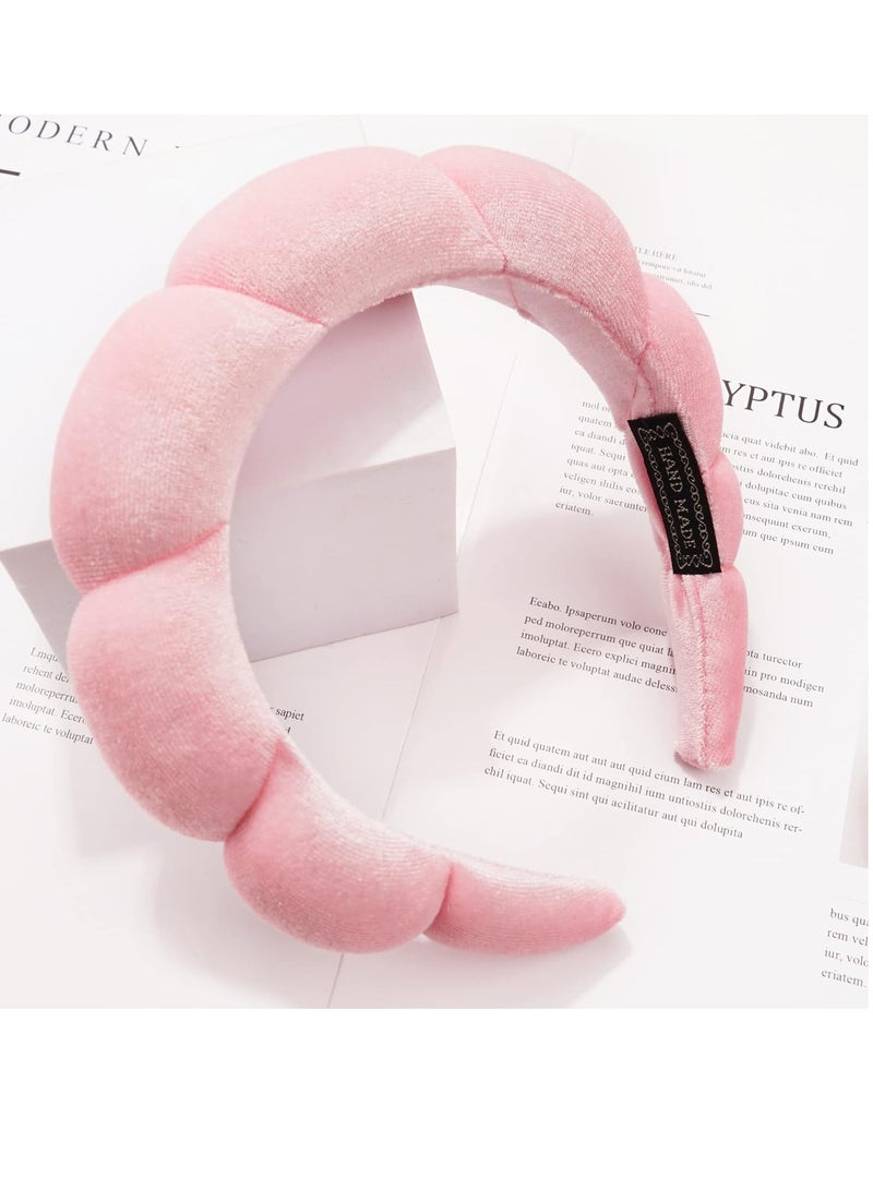 Ayesha Spa Headband For Women Sponge Headband For Washing Face Clouds Soft Hairband Skincare Makeup Headbands For Women Girls Shower Makeup Skincare (Pink) - Image 3