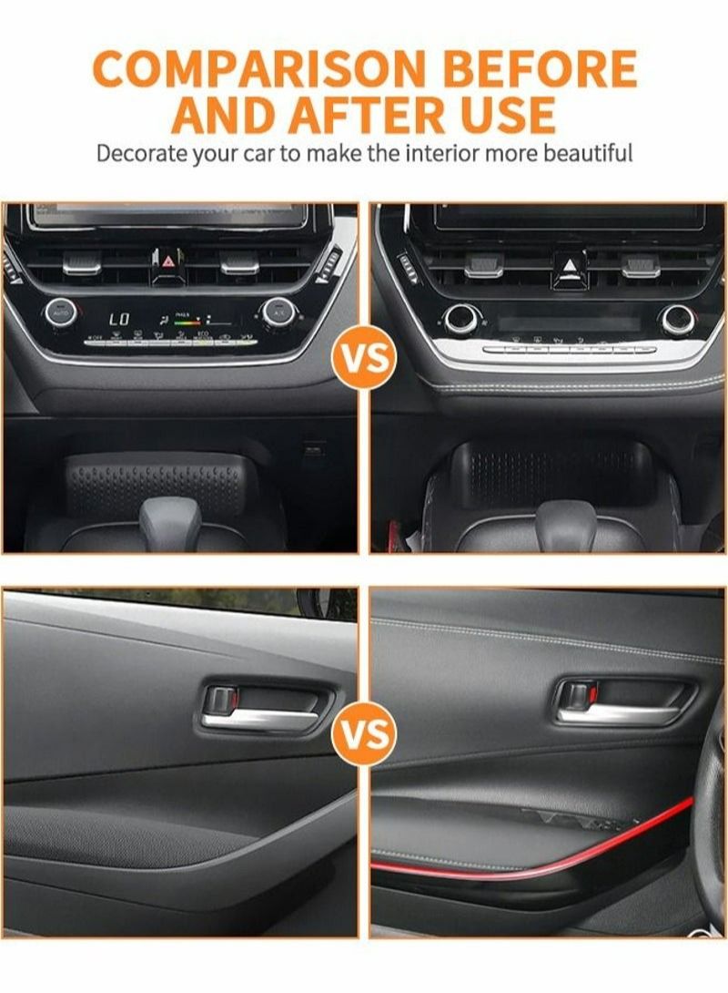 GROIC Car Interior Trim Self-Adhesive Lines, Automobile Corium Trim Strips Universal Car Decoration Pinstriping Dashboard Decorative DIY Genuine Leather decorative line for Refitting - Image 2