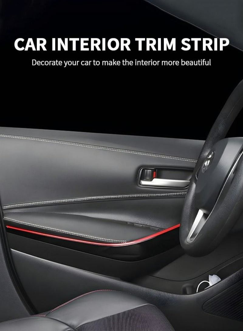 GROIC Car Interior Trim Self-Adhesive Lines, Automobile Corium Trim Strips Universal Car Decoration Pinstriping Dashboard Decorative DIY Genuine Leather decorative line for Refitting - Image 3