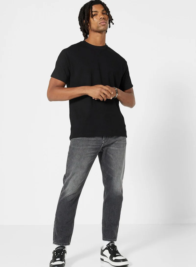 CALVIN KLEIN Slogan Crew Neck T-Shirt