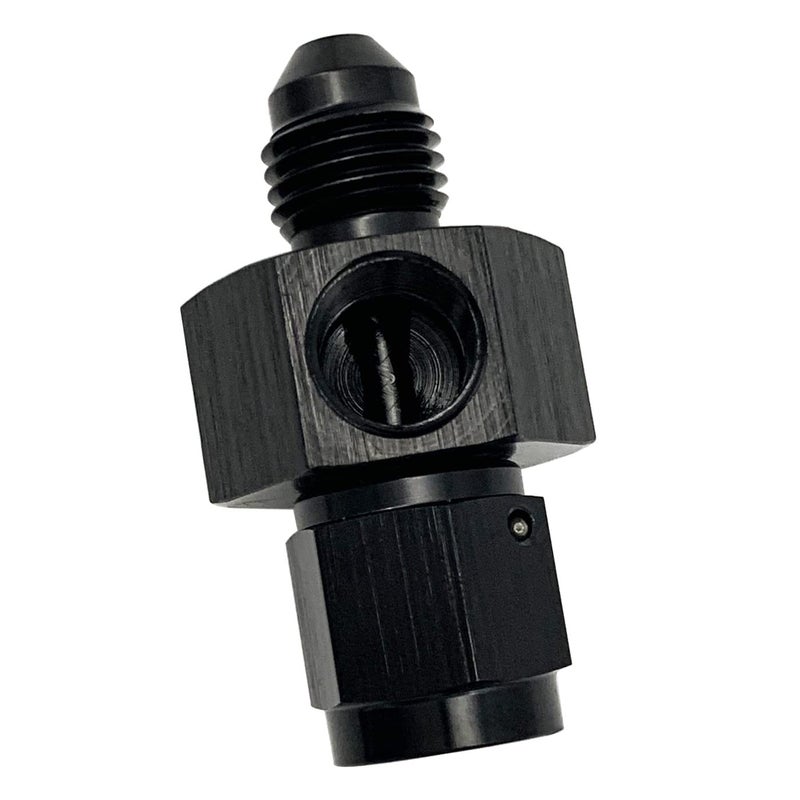 KRD PERFORMANCE Aluminum -8 AN Male to 8AN Female swivel with 1/8" NPT Gauge Port Pressure Take Off Hose Tube Adaptors Fitting, Black - Image 5