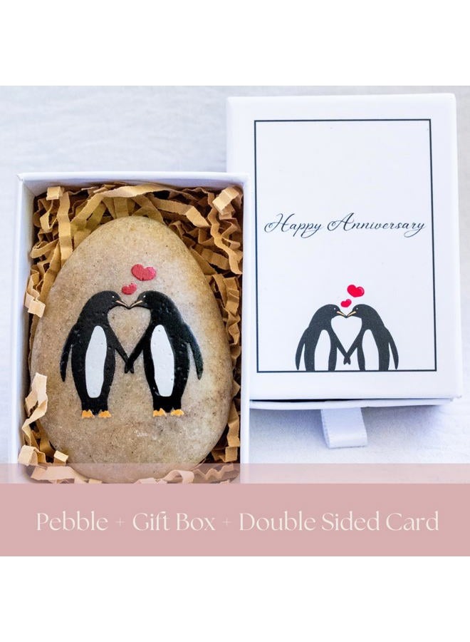 PureRejuva Wedding Anniversary Penguin Pebble Gift - "_ Years Down, Forever to Go” Card & Happy Anniversary Box – Unique Gift for Husband, Wife, Boyfriend, Girlfriend – 1st 10th 25th 50th - Image 4