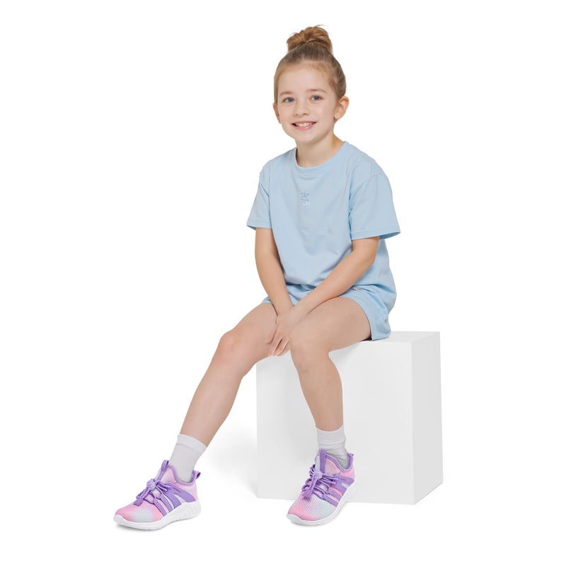 RUNSIDE Girls Tennis Shoes Lightweight Sports Kids Sneakers Lace-up for Running/Walking, Toddler/Little Kid/Big Kid Gradient Purple - Image 2