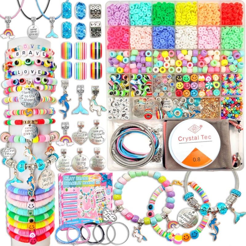 LEGO leitait Girls Toys Bracelet Making Kit -3400pcs Charm Jewelry Making Kit Supplies,Unicorn/Mermaid Crafts Birthday Christmas Gifts for Girls Ages 5 6 7 8 9 10 11 12 Years Old