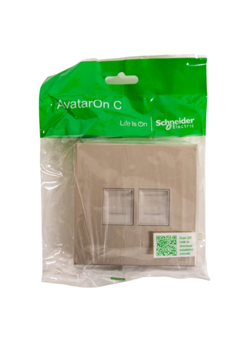 Schneider Electric - Schneider Electric Avataron C Data Socket Cover Without Module E8732Rjsc_WG, 2 Gangs, Wine Gold RJ45 - Image 1