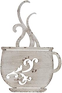 Everydecor Everydecor Antique White Metal Coffee Cup Wall Decor  - Image 1