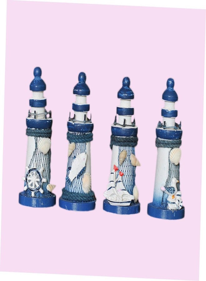 IMIKEYA Nautical Lighthouse Decor Handmade Marine Model Led Lights Fish Net Shell 5x5x13cm Random Style - Image 4
