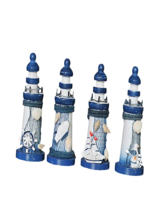 IMIKEYA Nautical Lighthouse Decor Handmade Marine Model Led Lights Fish Net Shell 5x5x13cm Random Style - Image 1