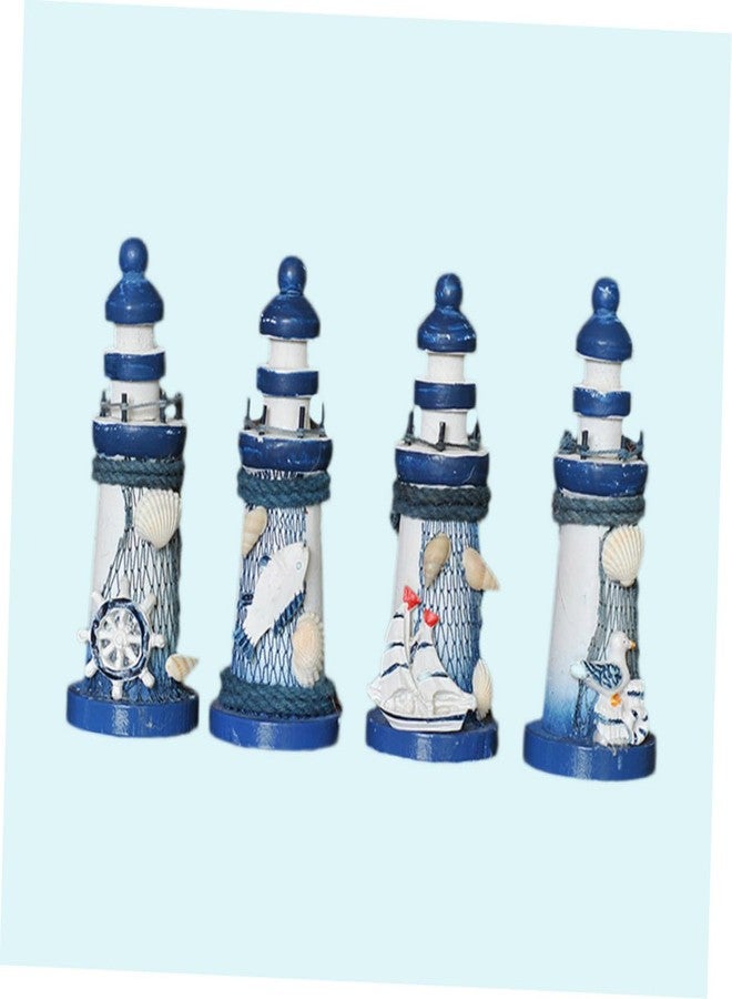 IMIKEYA Nautical Lighthouse Decor Handmade Marine Model Led Lights Fish Net Shell 5x5x13cm Random Style - Image 5