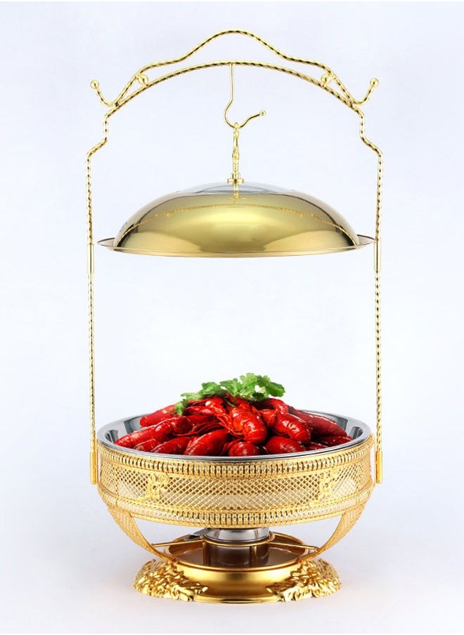 keke Stainless Steel Buffet Chafing Dish Food Warmer and Heater 8.0L Golden colour  - Image 1