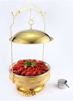 keke Stainless Steel Buffet Chafing Dish Food Warmer and Heater 8.0L Golden colour  - Image 2