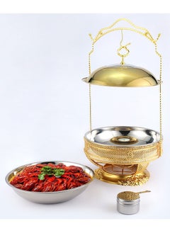 keke Stainless Steel Buffet Chafing Dish Food Warmer and Heater 8.0L Golden colour  - Image 3