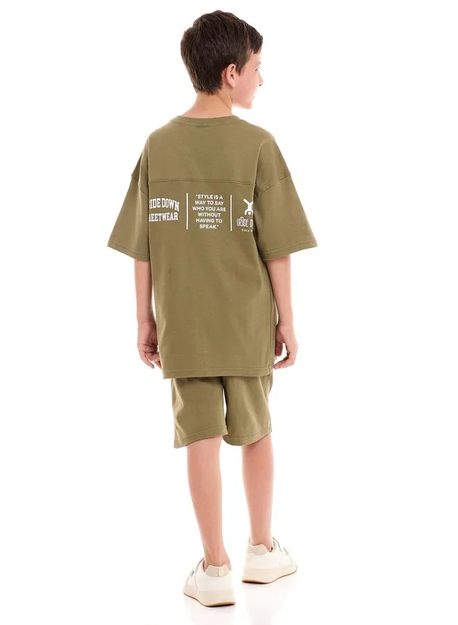 فكتور اند جين Dropped Shoulder Oversized T-Shirt & Shorts Set by Styli