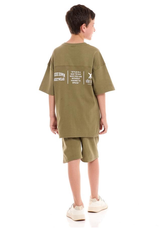 victor and jane - Dropped Shoulder Oversized T-Shirt & Shorts Set by Styli - Image 1