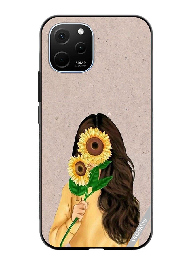 VR CREATIVE Protective Case Cover For Huawei Enjoy 50z Sunflower2 Design Multicolour - Image 1