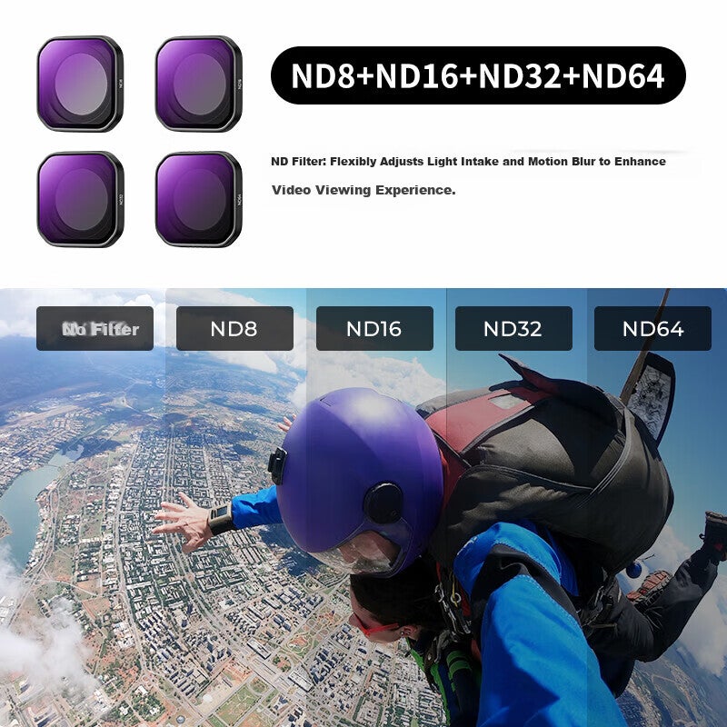 مجموعة فلاتر الكثافة المحايدة K&F CONCEPT ND8-ND64 لكاميرا الحركة Insta360 Ace Pro2