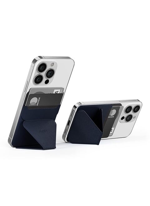 Reusable Adhesive 4 In 1 Cell Phone Grip Phone Stand Card Holder Adjustable Viewing Angles Thin Design With Grip To Be Held For All Iphone Android Smartphones Dark Blue