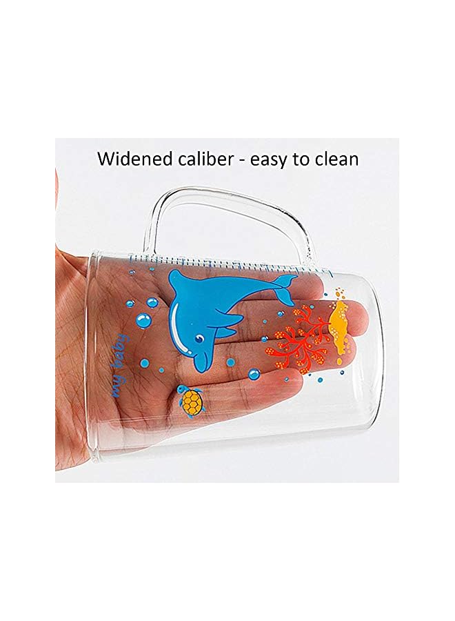 S-TOP Cute Heat-Resistant Drinking Cups With Leak Proof Regular Lids And Straw With Scale For Kids (Transparent) - Image 5