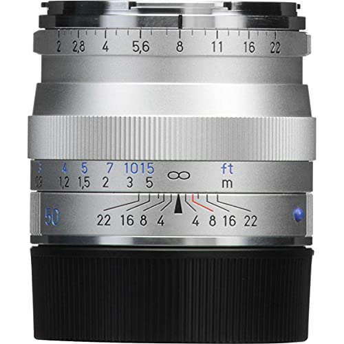 Zeiss عدسة كاميرا قياسية ZEISS Ikon Planar T* ZM 2/50 لمجموعة كاميرات لايكا M-Mount، فضية - Image 2