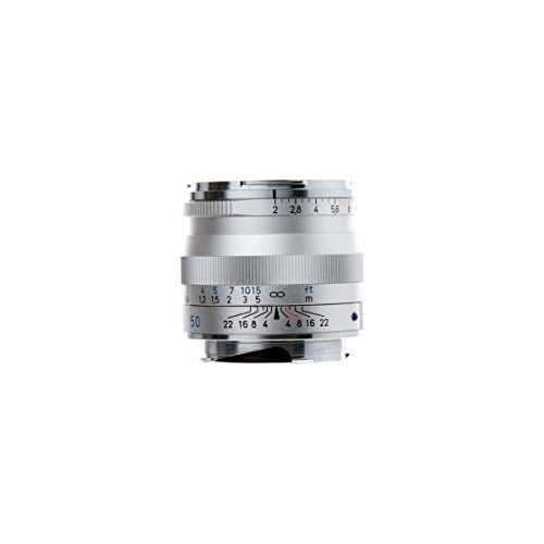 Zeiss عدسة كاميرا قياسية ZEISS Ikon Planar T* ZM 2/50 لمجموعة كاميرات لايكا M-Mount، فضية - Image 1