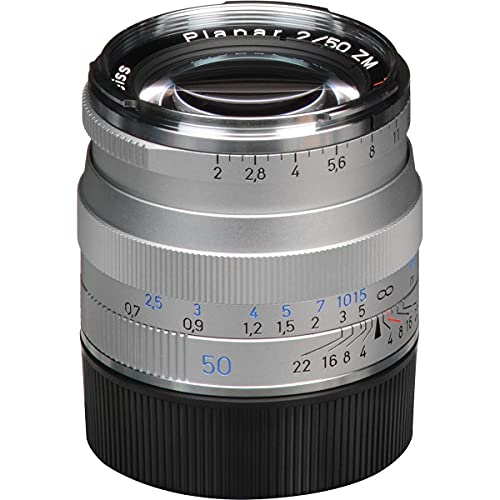 Zeiss عدسة كاميرا قياسية ZEISS Ikon Planar T* ZM 2/50 لمجموعة كاميرات لايكا M-Mount، فضية - Image 4