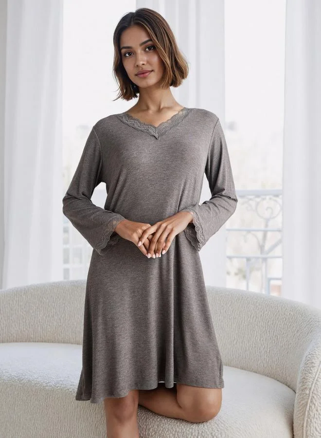 Splash FAV Ribbed V-neck Night Dress