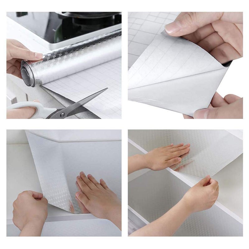 LAVNIK 2 Meter Kitchen Waterproof SelfAdhesive AntiMold and Heat Resistant Oil Proof Aluminium Foil Stickers for Kitchen Wall Drawers Shelves and Furniture Kitchen Black Splash Wallpaper Foil - Image 2