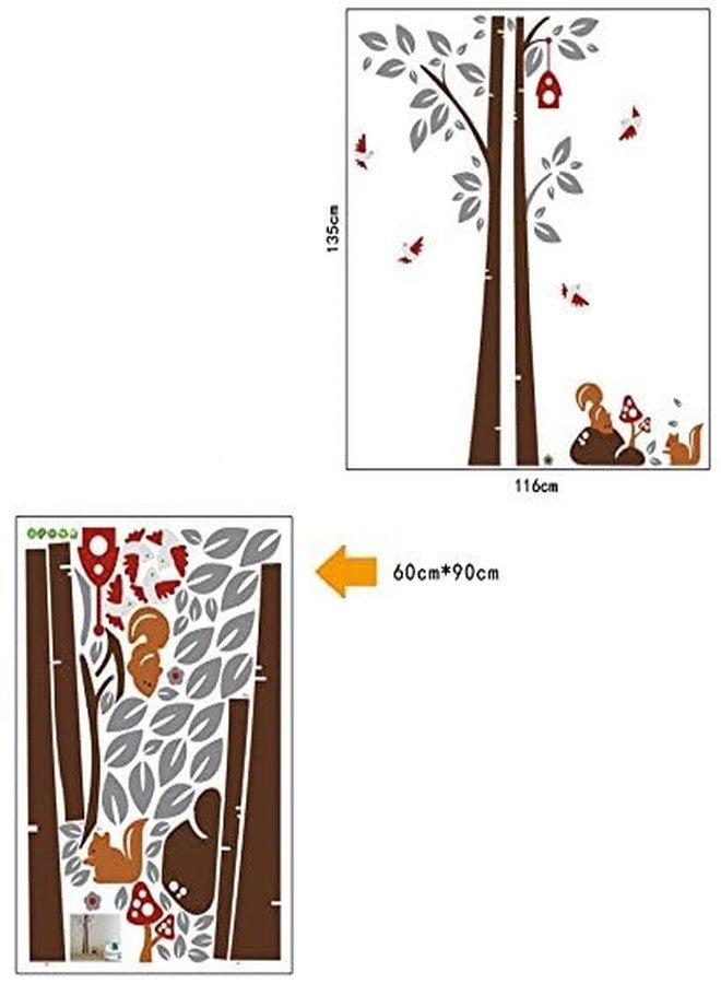 HEUREKA Squirrel Under Tree Nature PVC Vinyl Wall Sticker (60CM x 90CM) - Image 2