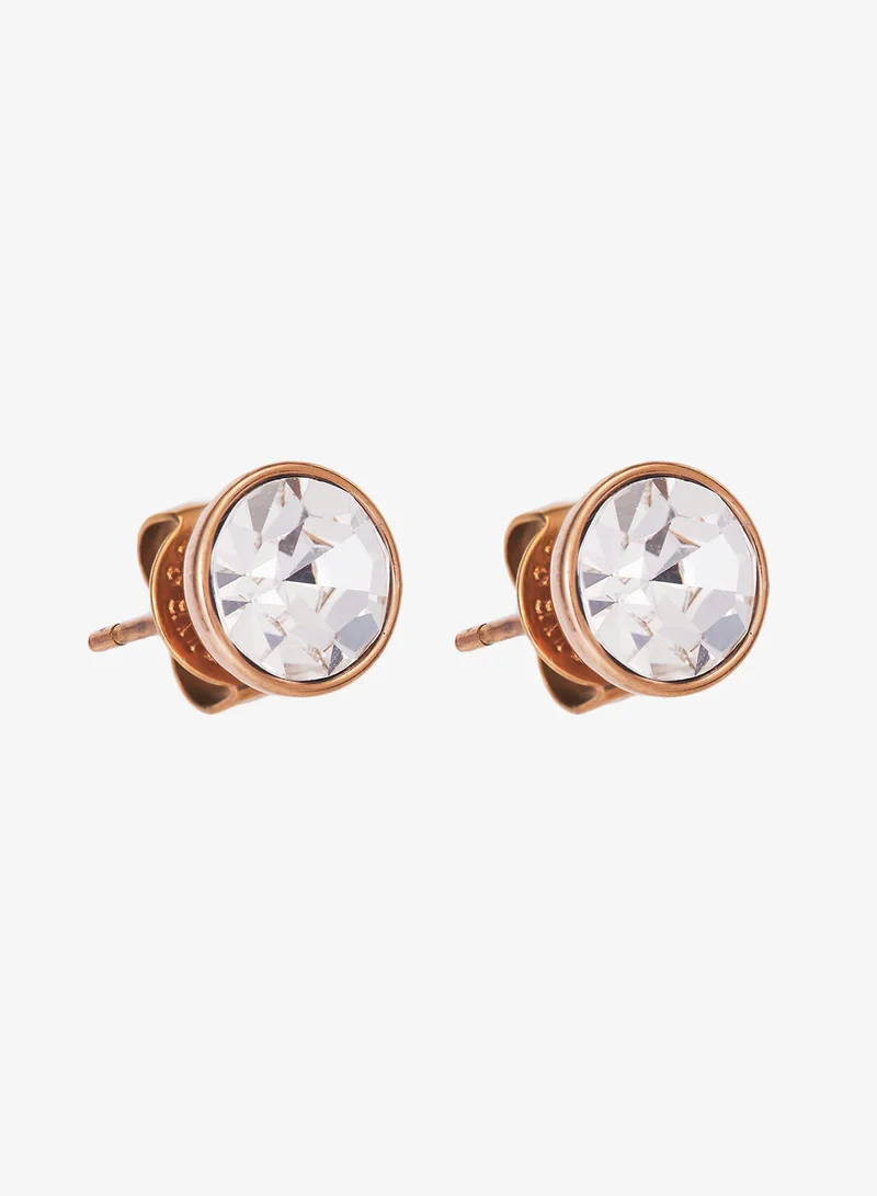GUESS Solitaire Clear Crystal Stud Earrings