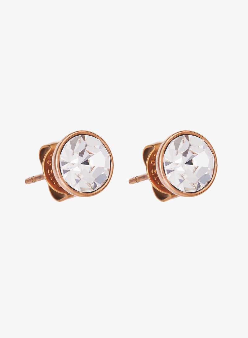 GUESS Solitaire Clear Crystal Stud Earrings - Image 1