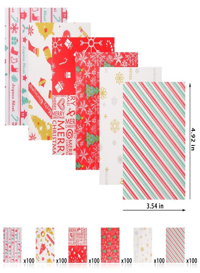 YBB 600 Pcs Christmas Candy Wrappers for Caramel, Greaseproof Candy Wax Twisting Papers Wrappers for Christmas Party Goodies Candy Chocolate Sweets - Image 2