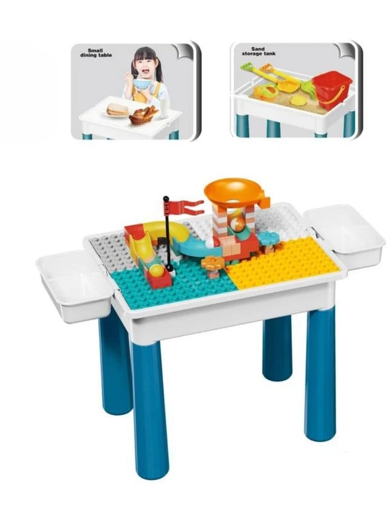 طاولة مكعبات ومكتب تعليمي 2 في 1 للأطفال 114 قطعه - Image 5