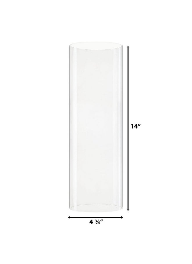 CYS EXCEL CYS EXCEL D-4.75" H-14 Glass Open Ended Hurricane Candleholder Bottomless Cylinder Sleeve Clear Chimney Shade Tube Cover, 1 Piece  - Image 2