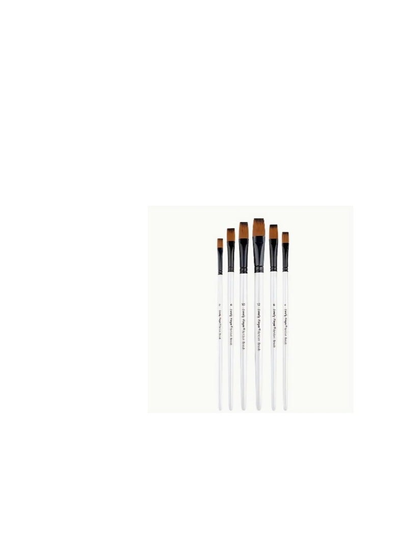 Keep Smiling LONELY FINGER 6pcs Premium Artist Paint Brush Set - Versatile For Acrylic, Oil, Gouache & Watercolor - Durable Nylon Bristles In Assorted Sizes  - Image 2